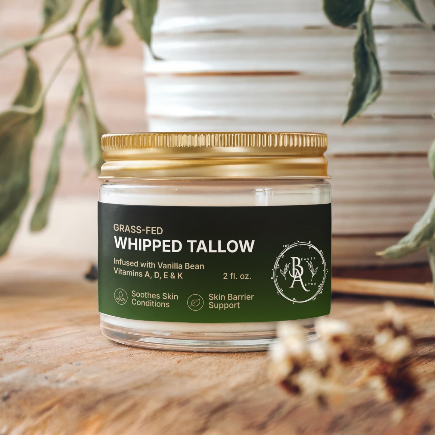 Whipped Grass-Fed Tallow Balm with Vanilla Bean
